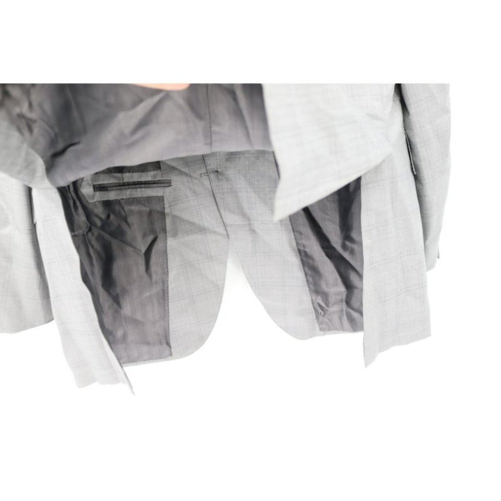 Ermenegildo Zegna sport coat men's 42R Trofeo 600 Manhattan wool silk gray plaid - Picture 7 of 16